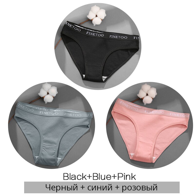 FINETOO 3PCSSet Women's Underwear Cotton Panty y Panties Female ...