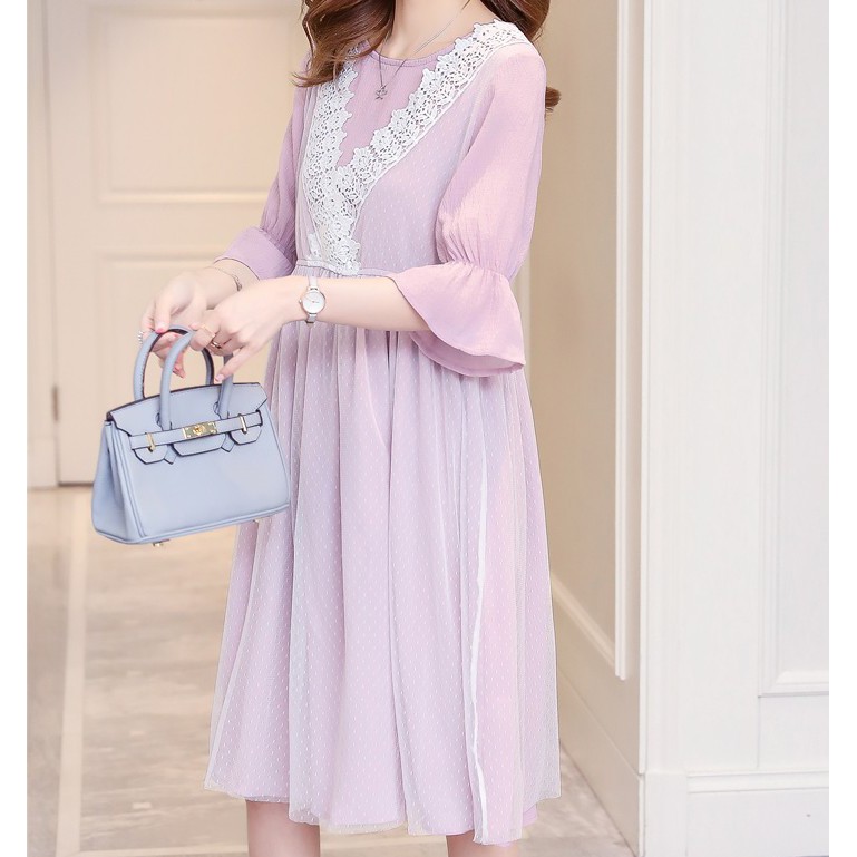 พร้อมส่ง Quilla ชุดคลุมท้อง ชุดคุณแม่ตั้งครรภ์ ชุดเดรสเหนือเข่า Maternity Dress