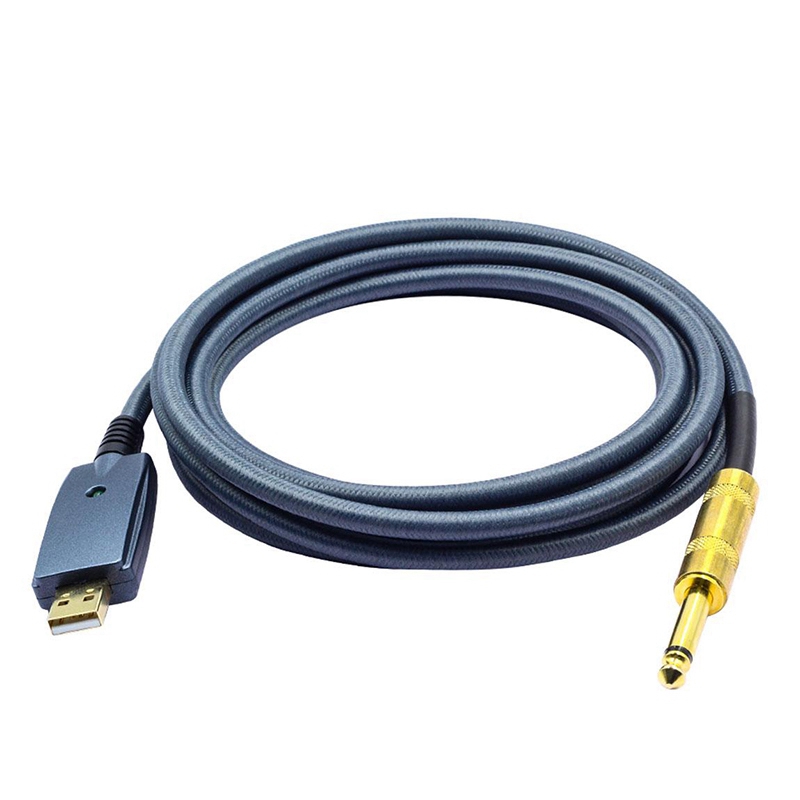 USB to Guitar Cable Interface Male to 6.35mm Jack Electric Guitar Accessories Audio Connector Cord Adapter 3Meter