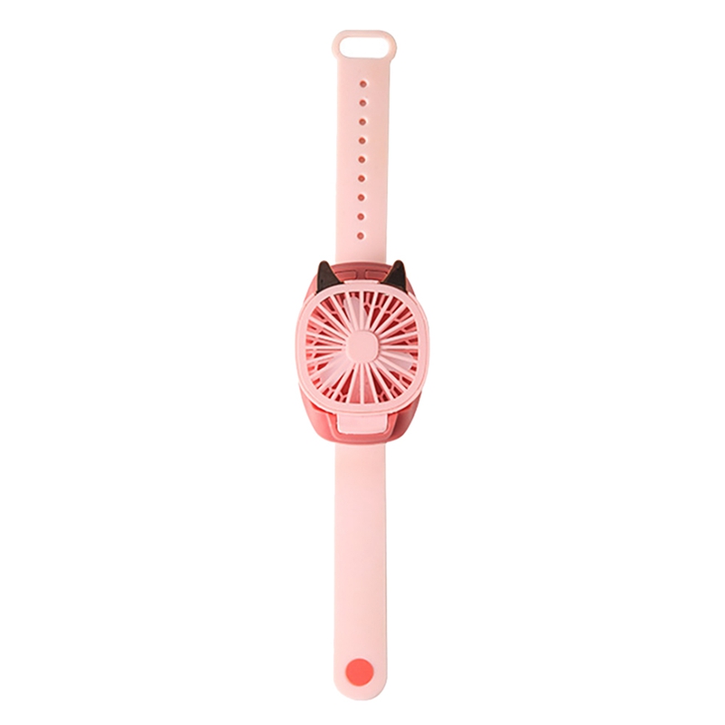 Mini Kids Watch Fan Quiet 3 Speed Adjustable USB Rechargeable Luminous Fan for Indoor/Outdoor