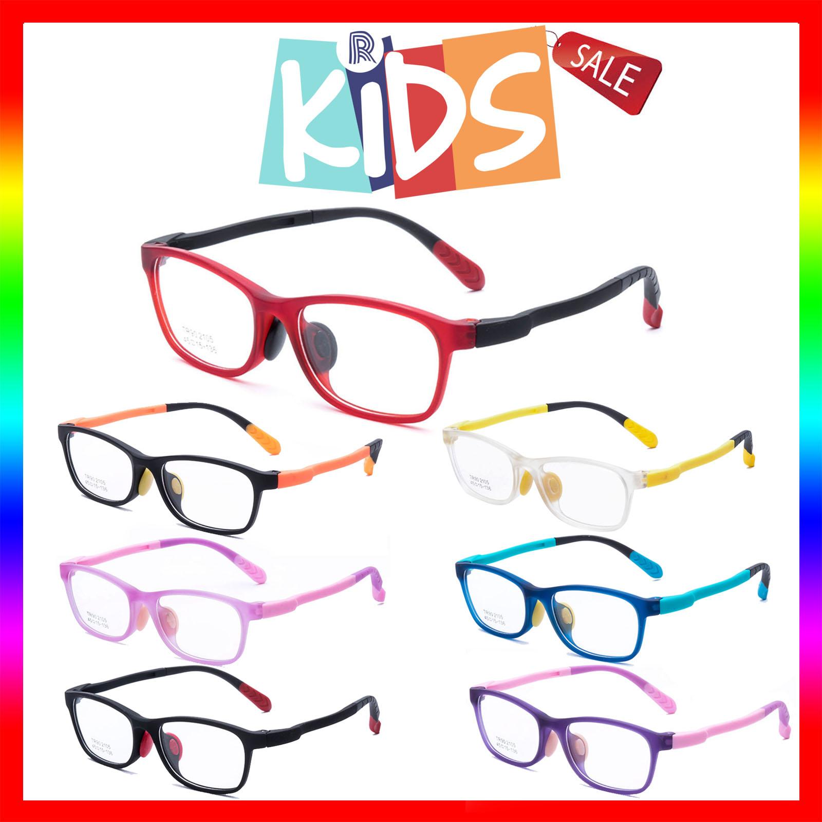 แว่นตาเกาหลีเด็ก Fashion Korea Children แว่นตาเด็ก รุ่น 2105 กรอบแว่นตาเด็ก Square ทรงสี่เหลี่ยม Eyeglass baby frame ( สำหรับตัดเลนส์ ) วัสดุ TR-90 เบาและยืดหยุนได้สูง ขาข้อต่อ Kid eyewear Glasses