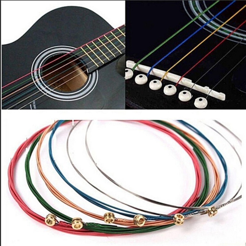 banbi NEW One Set 6pcs Rainbow Colorful Color Strings For Acoustic Guitar Accessory Malaysia