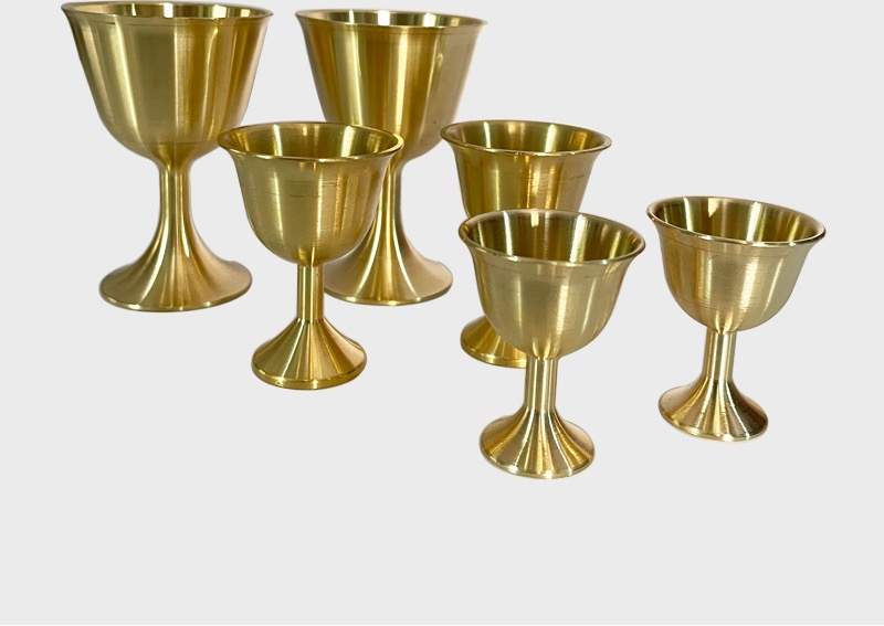 แก้วน้ำ ทองเหลือง Brass cup สไตล์โบราณ