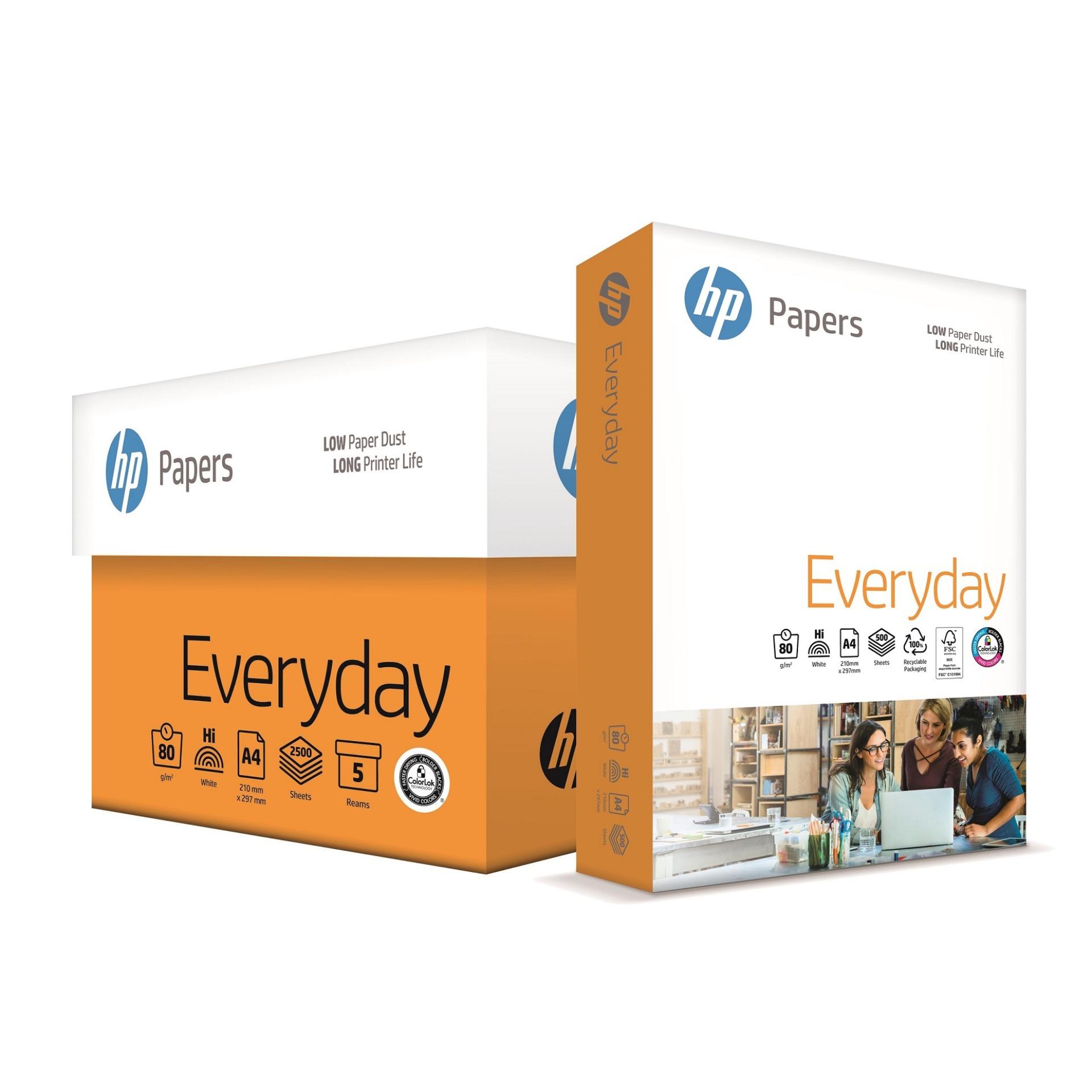 HP กระดาษถ่ายเอกสาร A4 หนา 80 แกรม แพ็ค5รีม HP Everyday Paper