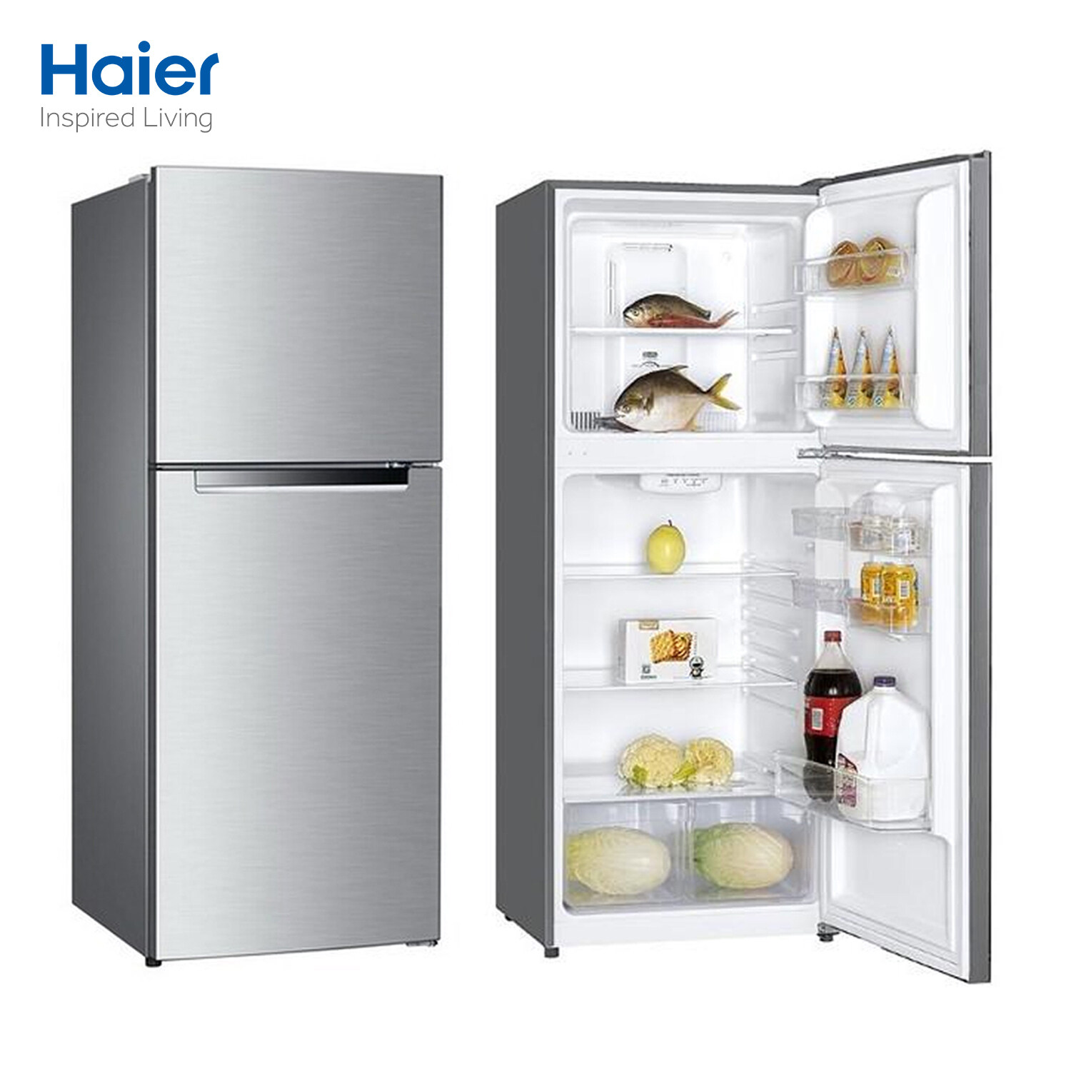 Haier ตู้เย็น 2 ประตู ความจุ 9.1 คิว ระบบ No Frost รุ่น HRF-THM25NS  (สีเงิน) | Lazada.co.th