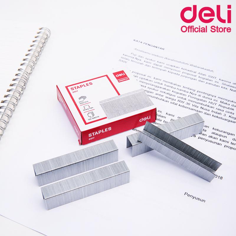 Deli ลวดเย็บกระดาษเบอร์ 23/17 ( 120 Sheets ) Staples 0017 เย็บได้ 1,000 ครั้ง ลวดเย็บกระดาษ ที่เย็บกระดาษ เครื่องใช้สำนักงาน อุปกรณ์สำนักงาน อุปกรณ์การเย็บ