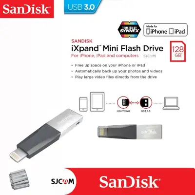 SanDisk New iXpand Mini flash drive 128GB (SDIX40N_128G_GN6NN) แฟลชไดร์ฟสำหรับ iPhone และ iPad เมมโมรี่ สำรองข้อมูล