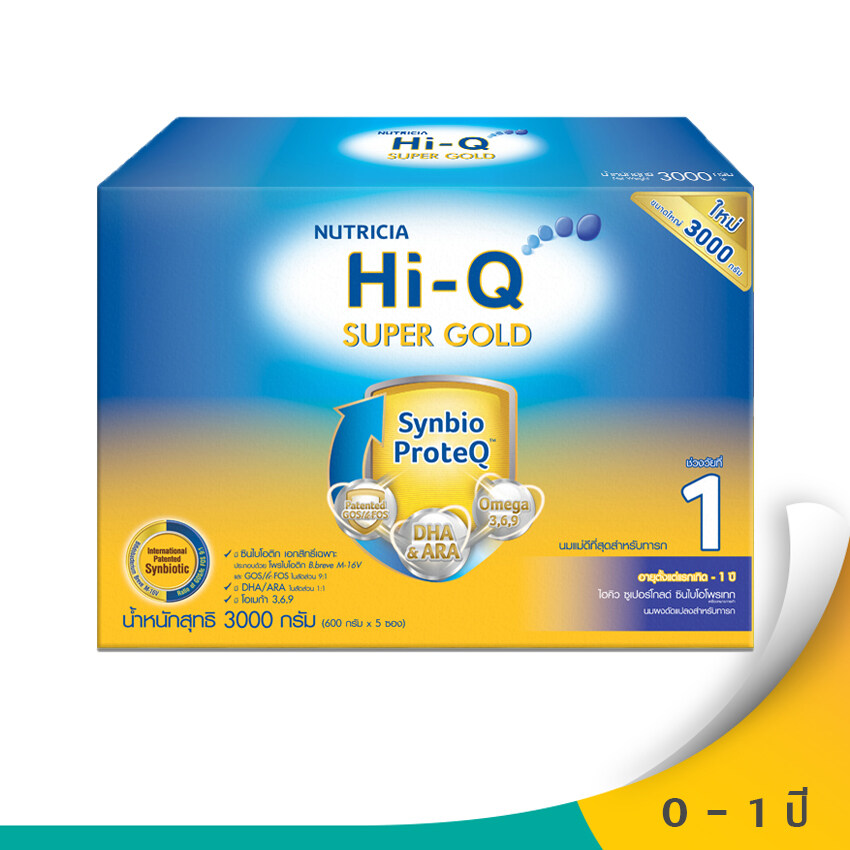 ซื้อที่ไหน Hi-Q ไฮคิว นมผงสำหรับเด็ก ช่วงวัยที่ 1 ซูเปอร์โกลด์ SYNBIO PROTEQ รสจืด 3000 กรัม
