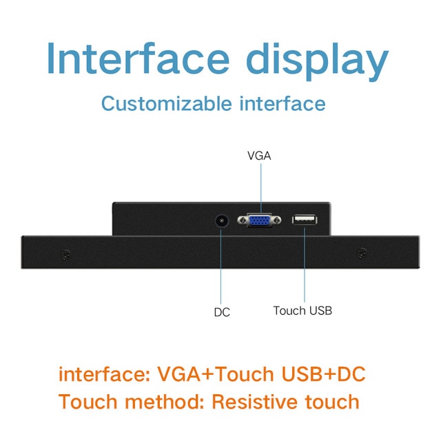 อุตสาหกรรมสำหรับคอมพิวเตอร์14นิ้วเดสก์ท็อปหน้าจอ HDMI USB Inter Resistive หน้าจอสัมผัส Host Monitor