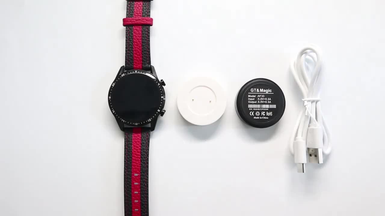 Caricabatteria Per Huawei Watch GT/GT2/GT2e E Honor Watch - Doppio Pack Bianco E Nero Con Cavo Da 1m