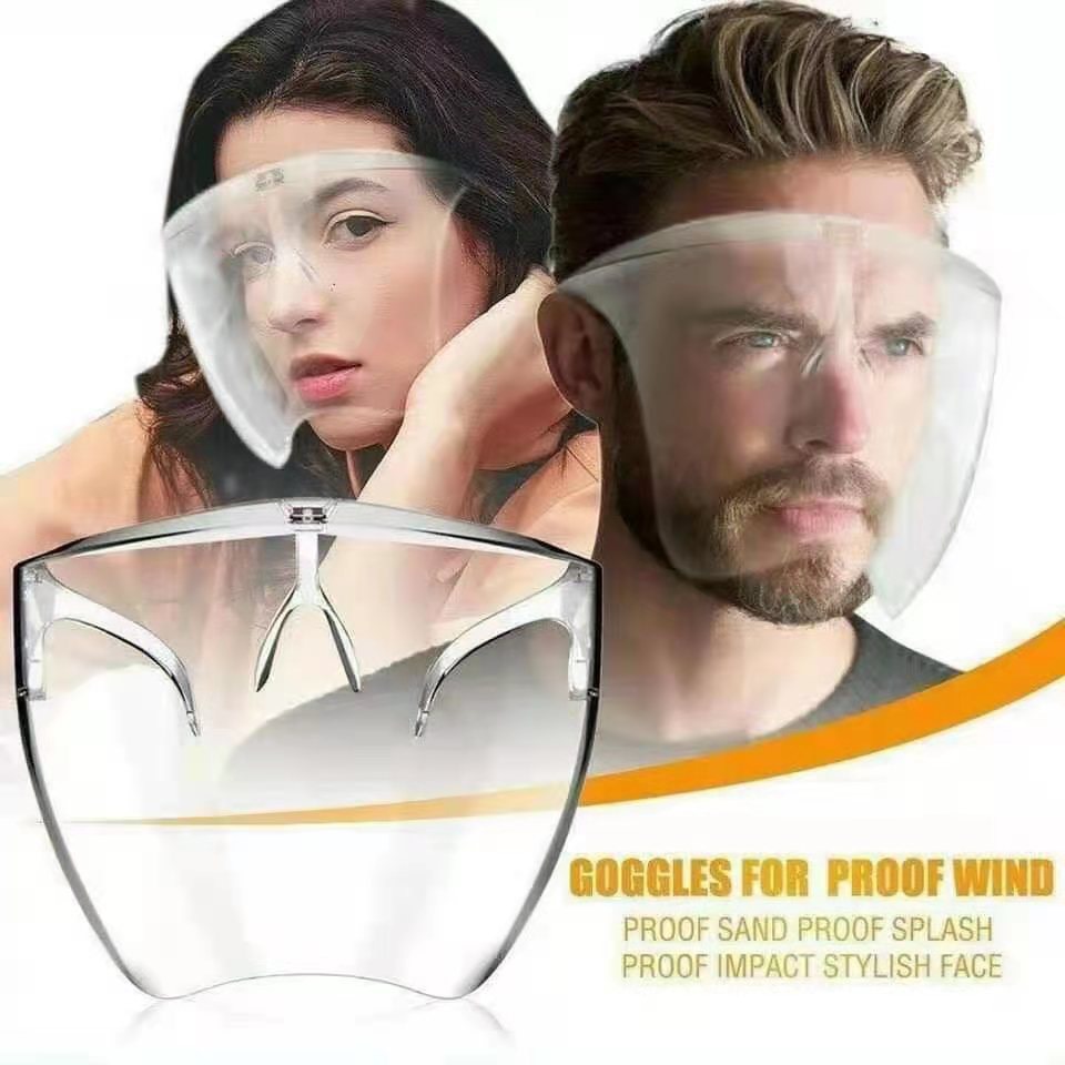 ??พร้อมส่งในไทย? หน้ากากใส ป้องกันใบหน้า Faceshield หน้ากาก แฟชั่น และป้องกันได้ดี แบบขาแว่น