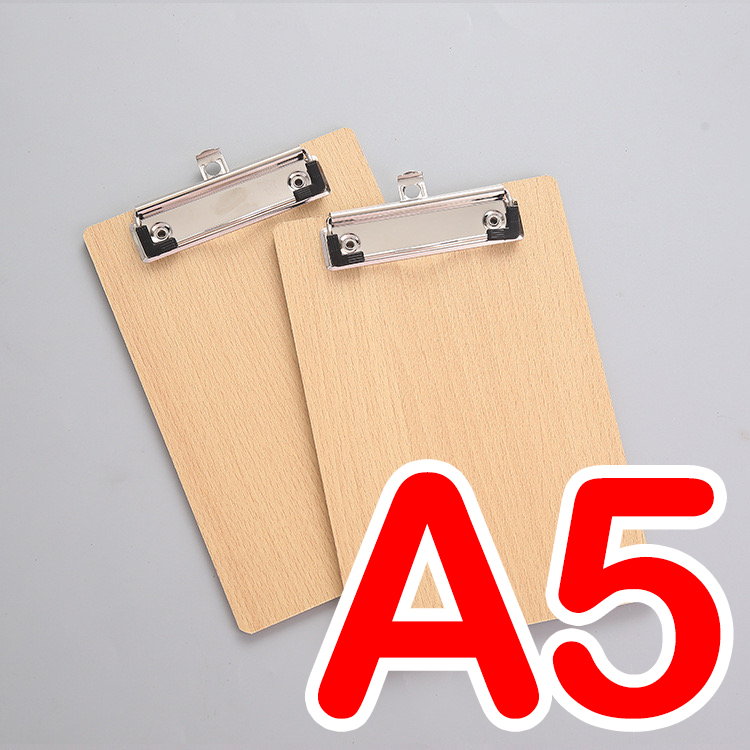 KIKI Study คลิปบอร์ดไม้ กระดานหนีบ เครื่องเขียน แผ่นรองเขียน Clipboard ขนาดA4 A5  Wooden Clipboard Clip Board A4 A5 สี A5