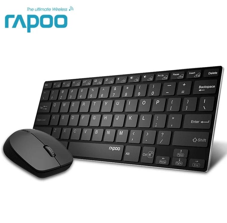 Rap Keyboard Key Computer Rapoo 9000M Multi-mode Wireless Keyboard & Mouse Bluetooth and Wireless ...