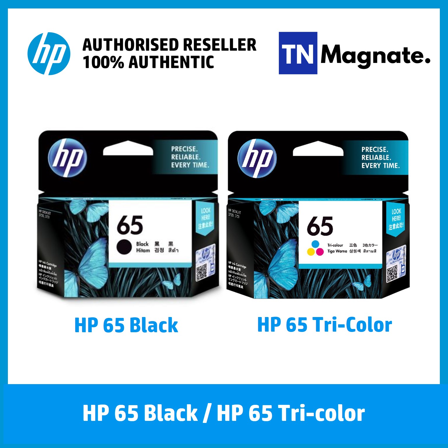 [หมึกพิมพ์อิงค์เจ็ท] HP 65 INK BLACK / HP 65 INK TRICOLOR - เลือก 1 กล่อง