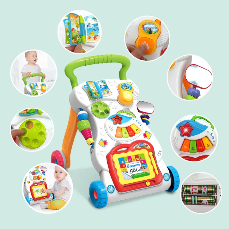 ภาพสินค้าBaby Toys Learning Walker Music Stand Activity Panel Sit Play Center Toddler จากร้าน shopping_mall บน Lazada ภาพที่ 4