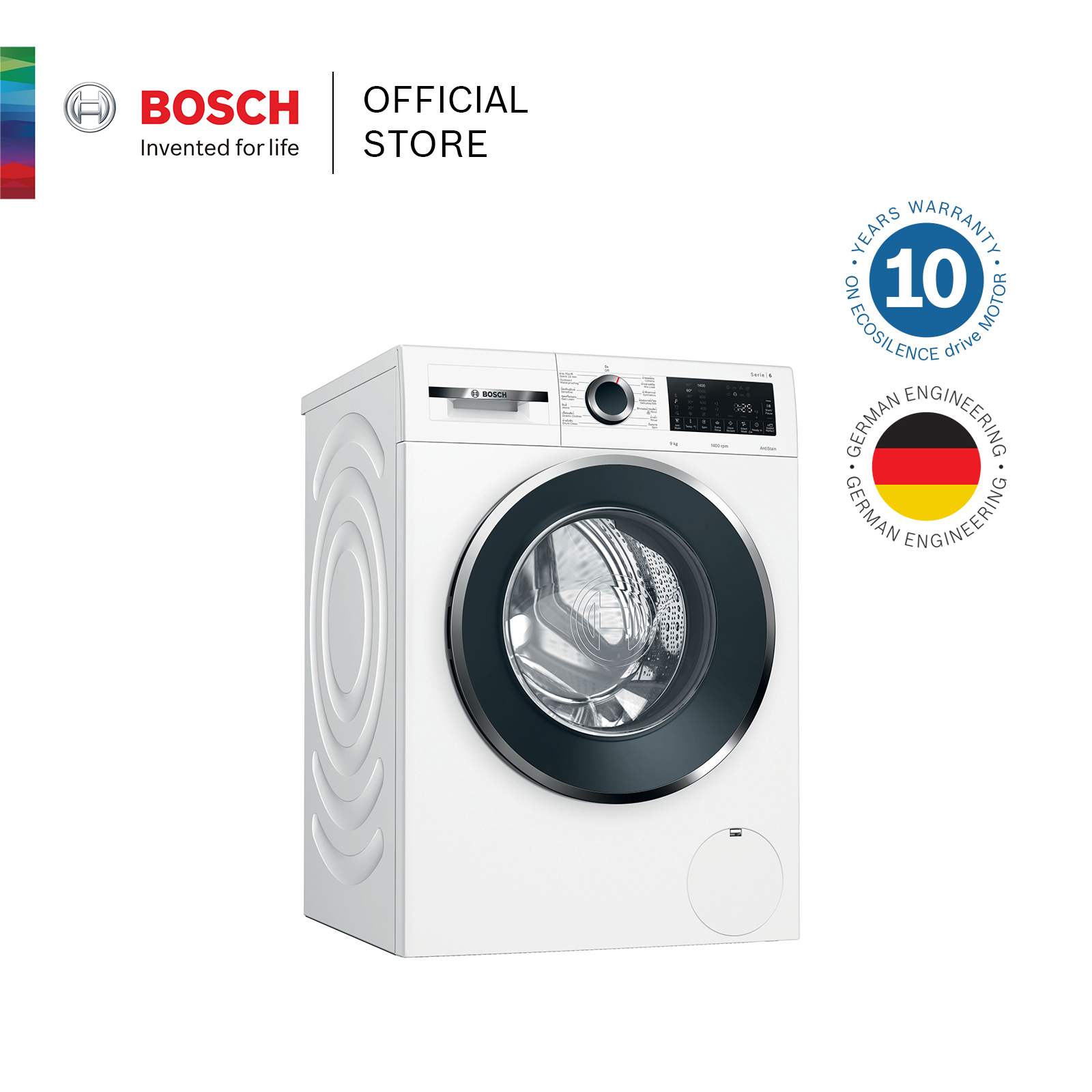 Bosch เครื่องซักผ้าฝาหน้า 9 กก. รุ่น WGG444E0TH