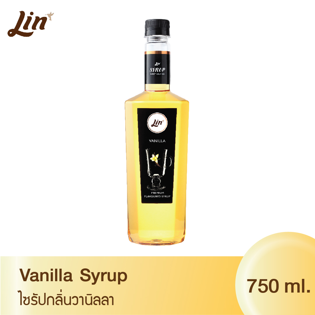 ลินไซรัป น้ำเชื่อมสำหรับชาและกาแฟ กลิ่น วานิลลา Lin Syrup For Tea And Coffee (Vanilla)