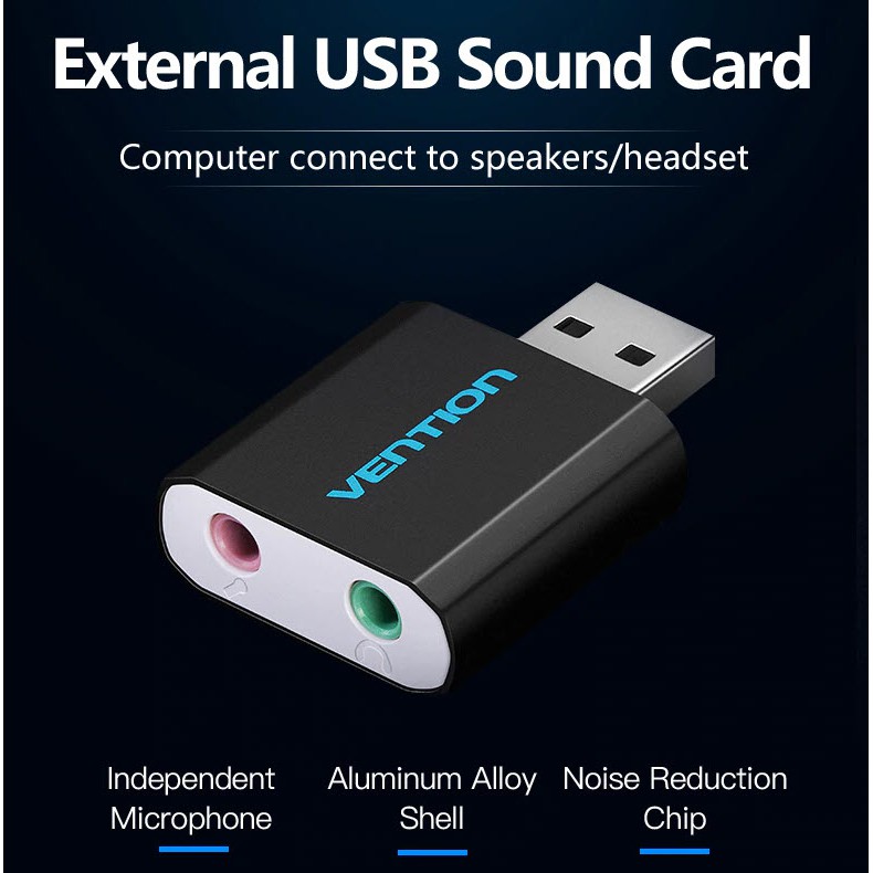 พร้อมส่ง Vention (VABS) External USB Sound Card USB To 3.5mm headphone