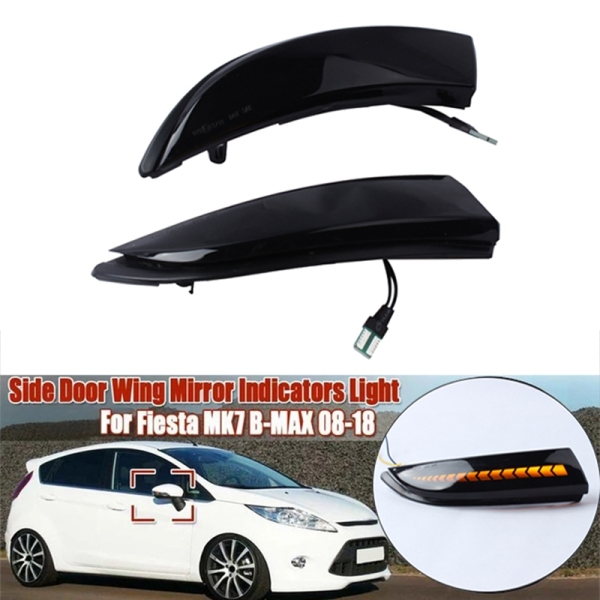 For Ford Fiesta MK7 2008-2017 Car LED Dynamic Side Rearview Mirror Light Turn Signal Indicator