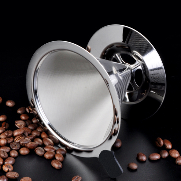 กรวยดริปกาแฟ แสตนเลส ที่ดริปกาแฟ ไม่ต้องใช้กระดาษกรอง Coffee Dripper Pourover