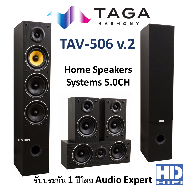 Taga Harmony TAV-506 v.2 ชุดลำโพง 5 Ch Black