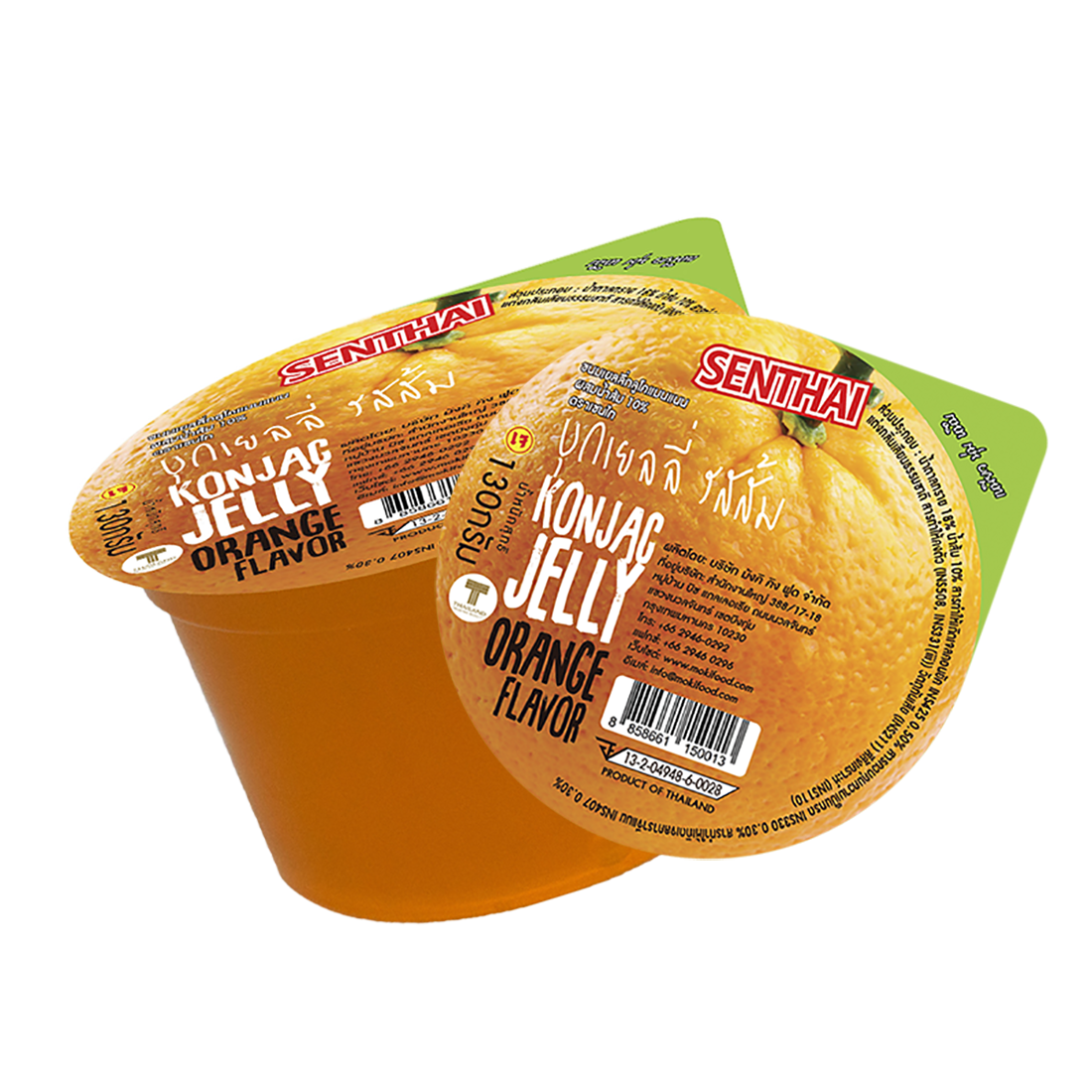 [พร้อมทาน] SENTHAI เยลลี่บุก รสส้ม 130g x 2 Konjac jelly