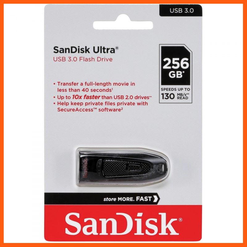 ✨✨#BEST SELLER?? SanDisk Ultra USB 3.0 256GB, อ่าน 100MB/s (SDCZ48_256G_U46, Black) อุปกรณ์จัดเก็บข้อมูล (STORAGE & MEMORY CARD ) STORAGE MEMORY CARD อุปกรณ์จัดเก็บข้อมูล Memory Card เม็มโมรี่การ์ด Compact Flash