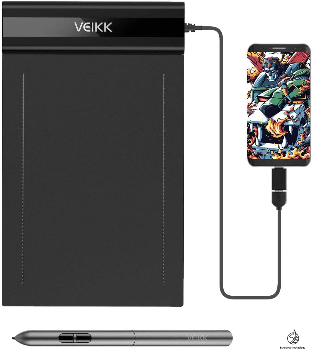 เม้าส์ปากกา Veikk S640 ปากกาคอมพิวเตอร์วาดภาพ ปากกาดิจิตอล กราฟิกแท็บเล็ต Pen Mouse Graphic Drawing Tablet (ประกัน 1 ปี)