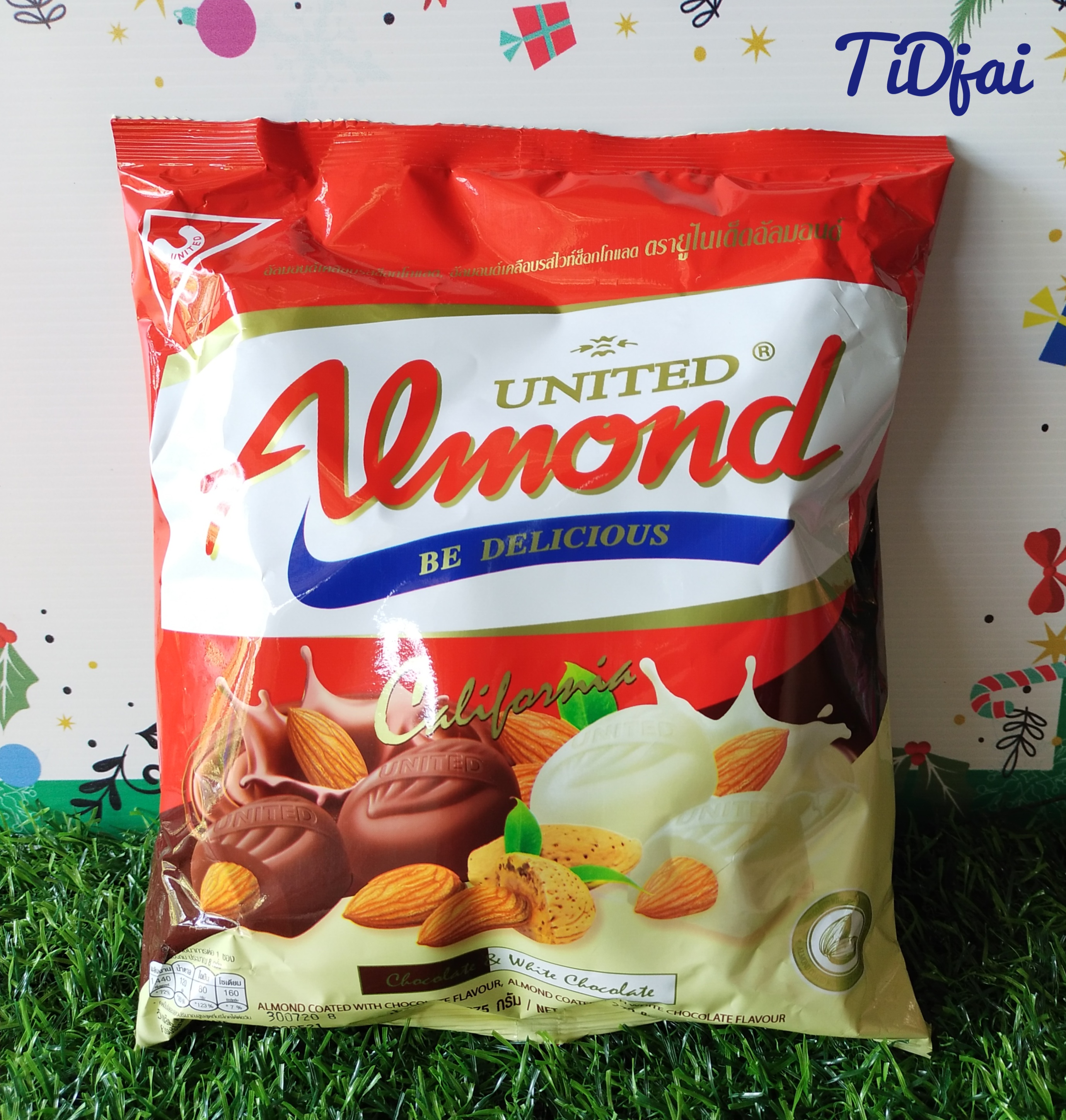 อัลมอนด์เคลือบช็อกโกแลต อัลมอนด์เคลือบไวท์ช็อกโกแลต แอลมอนด์ ช็อคโกแลต United Almond Chocolate & White Chocolate 275กรัม