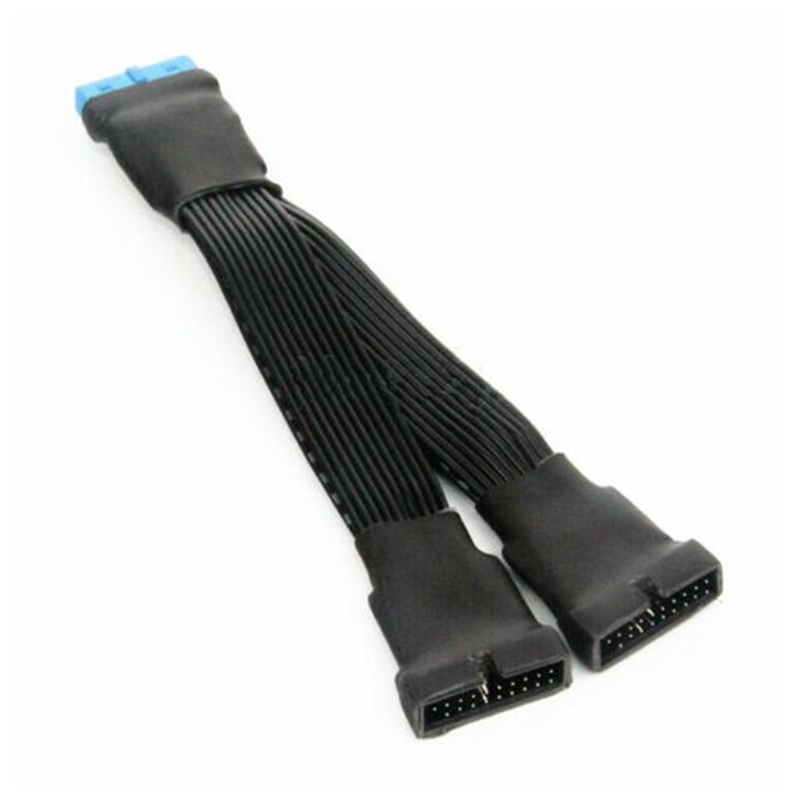 Zerone Cavo USB 3.0 Da 19 Pin Femmina A Doppia USB A Femmina, 0,5 Metri Con Viti Di Fissaggio Per Scheda Madre