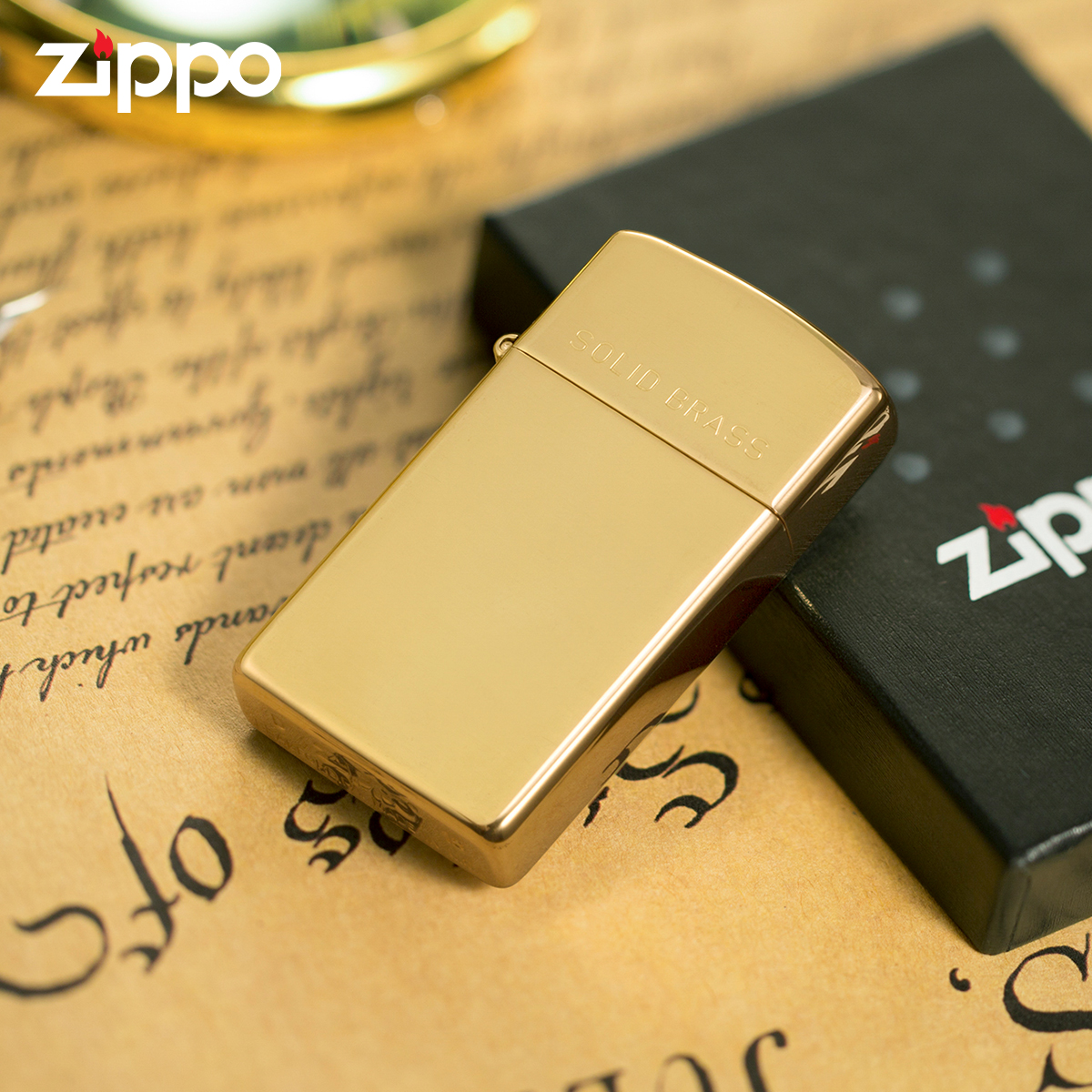 Zippo Slim High Polish Brass Pocket Lighter Zippo 1654 Slim - Zippo ...