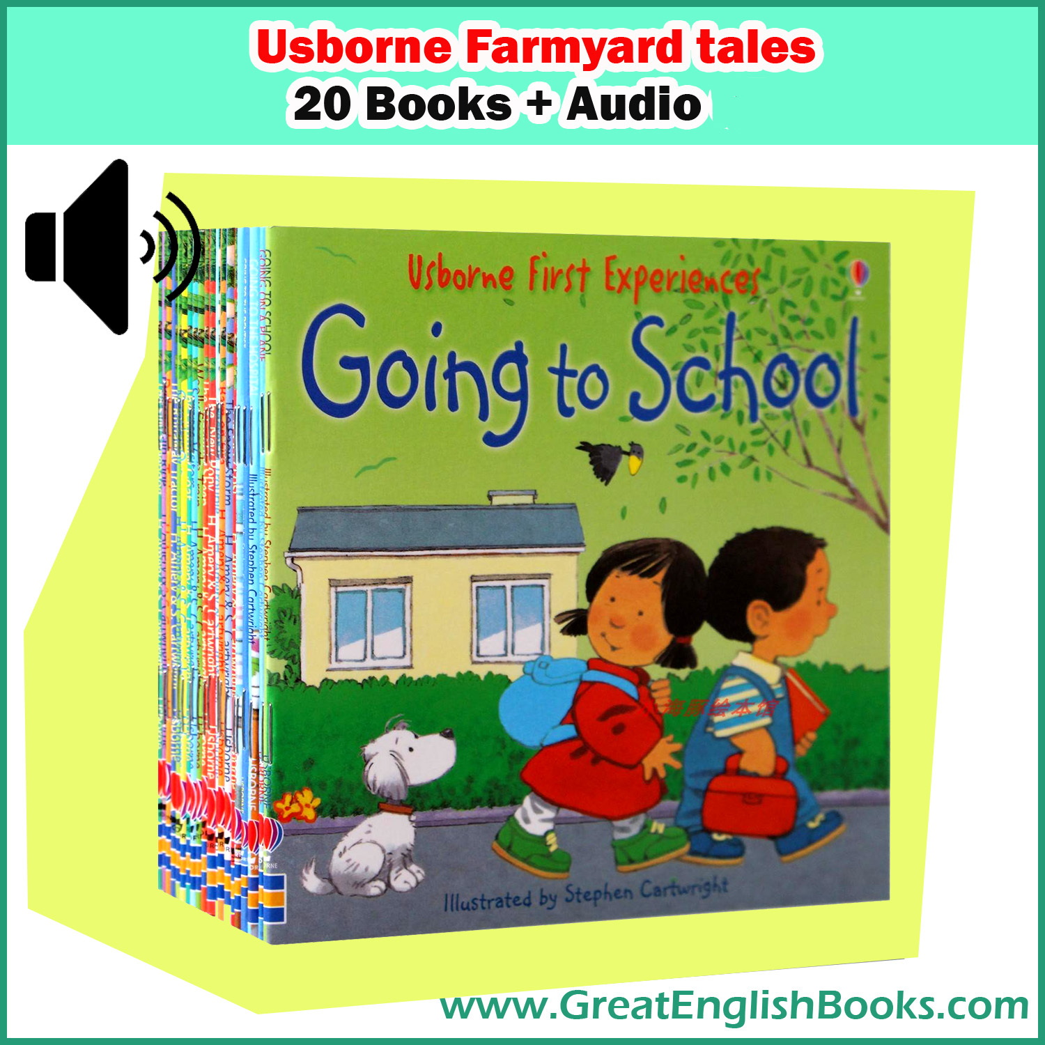 ( In stock) สินค้าพร้อมส่ง หนังสือนิทานเด็กภาษาอังกฤษ  Usborne First experiences Usborne Farmyard tales  20 books + mp3 เสียงบรรยาย