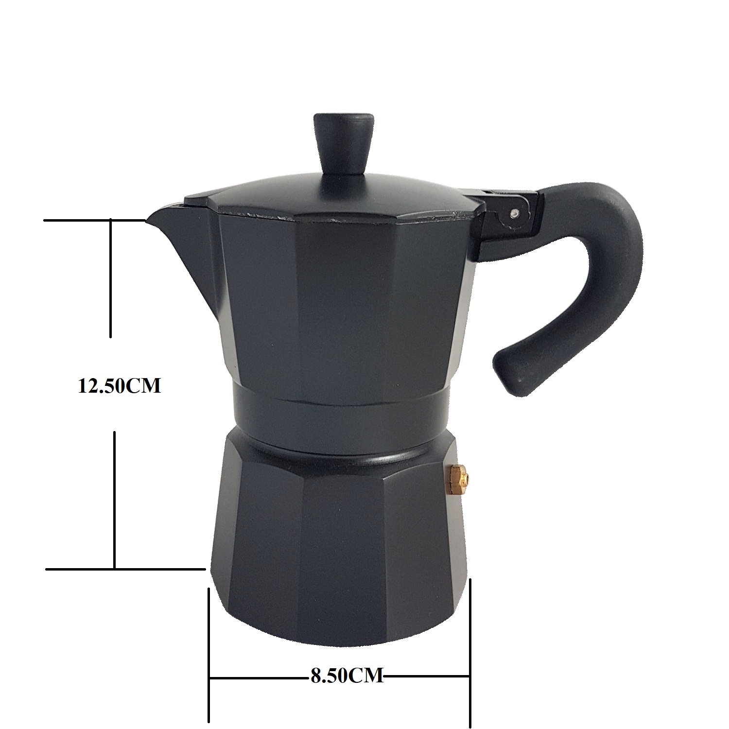 หม้อต้มกาแฟสด เอสเพรสโซ่ ขนาด 3 ถ้วย หรือ150ml. By Scanproducts Moka Pot 3cup Premium Aluminum-Black