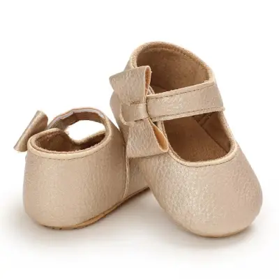 Mybabyme Baby Shoes Fashion PU Cute Non-Slip Toddler Shoes Princess Newborn Infant Girls Shoes First Walkers Solid Soft Shoes