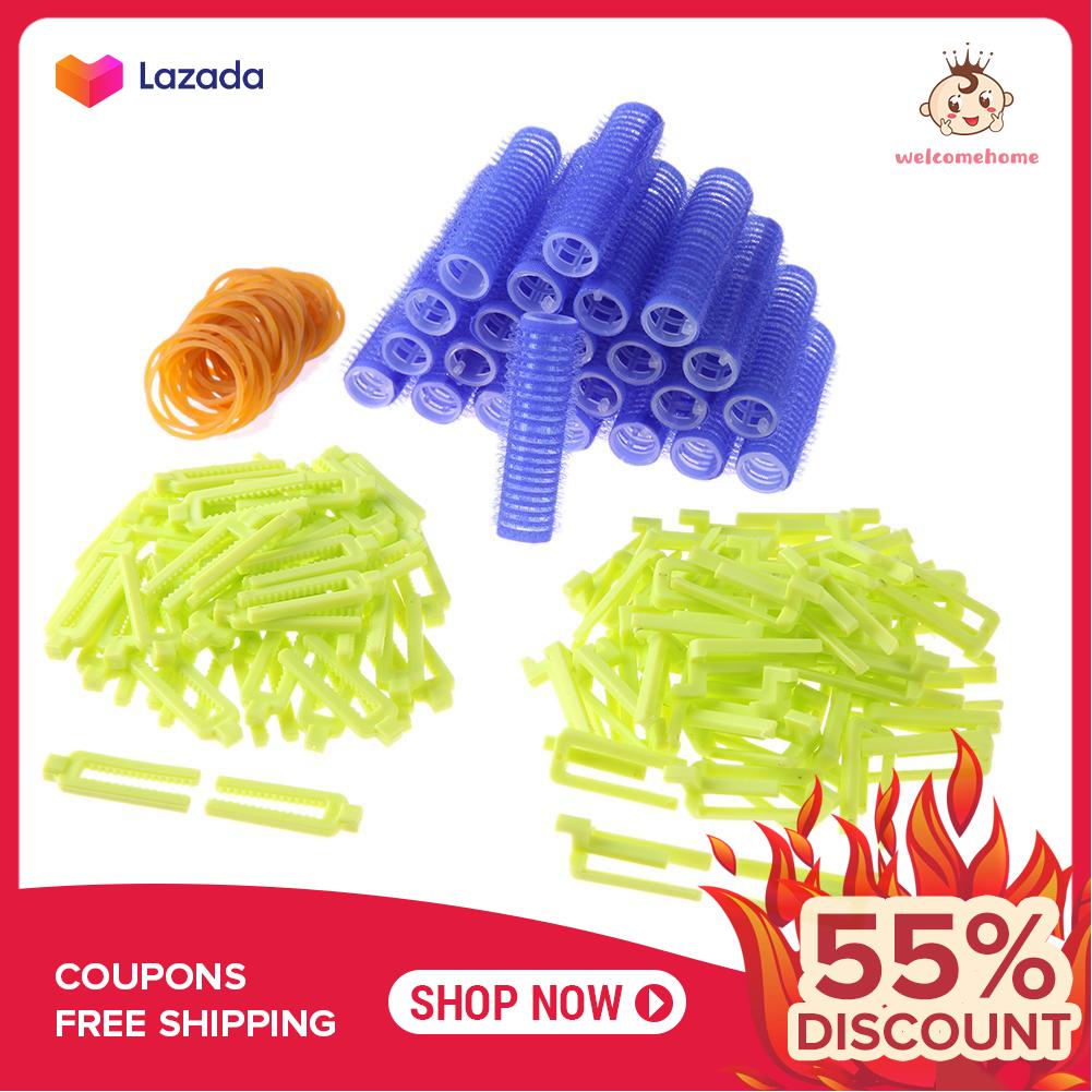 โปรโมชั่น Hair Perm Roller with Rubber Band DIY Fluffy Hair Curler