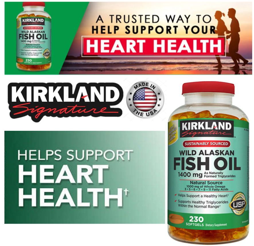 Kirkland WILD ALASKAN FISH OIL 1400mg Omega3 (230 Softgels) เคิร์ก