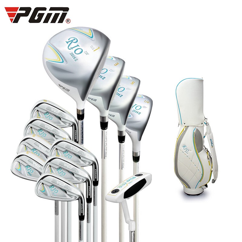 ไม้กอล์ฟสำหรับผู้หญิงครบชุด 12 ไม้ Rio II รุ่นใหม่ล่าสุด GOLF Full Set Graphite Shaft For Women- Right Handed พร้อมกระเป๋ากอล์ฟสีขาวสวย ราคาคุณภาพ คุ้มค่าราคา LTG014