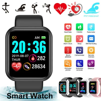 【การจัดส่งในประเทศไทย】Original สมาร์ทวอทช์ Smart watch Y68 D20 Smart watch าฬิกาอัจฉริยะ นาฬิกาบลูทูธ จอทัสกรีน IOS Android วัดชีพจร นับก้าว เดิน วิ่ง สมาร์ทวอท