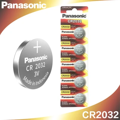 Panasonic ถ่านกระดุม lithium CR2032 3V(1 แพ็ค 5 ก้อน) ถ่านนาฬิกา เครื่องคิดเลข Calcuator Battery