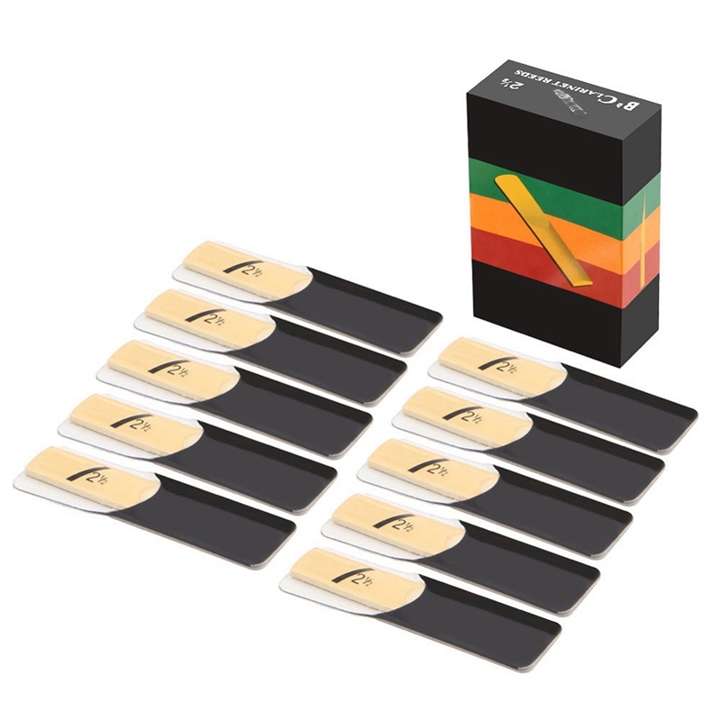 10Pcs Bb Clarinet Reeds Strength 2.5 2-1/2 Reed Bamboo Woodwind Instrument Parts & Accessories Malaysia
