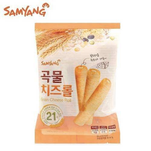 삼양 곡물 치즈 롤 Samyang Grain Cheese Roll ขนาด 80 g ซัมยัง ขนมธัญพืชอบกรอบสอดไส้ชีส Korean Snack