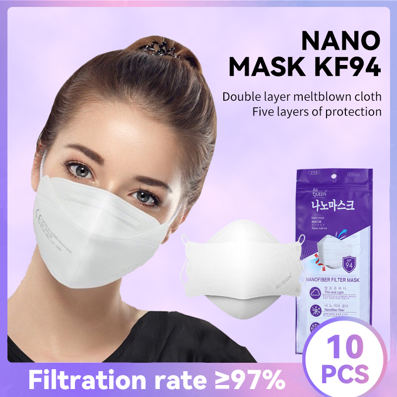 Hourser 50Pcs นาโนไฟเบอร์ Face Mask Air QUEEN เกาหลี Reusable 10ครั้ง