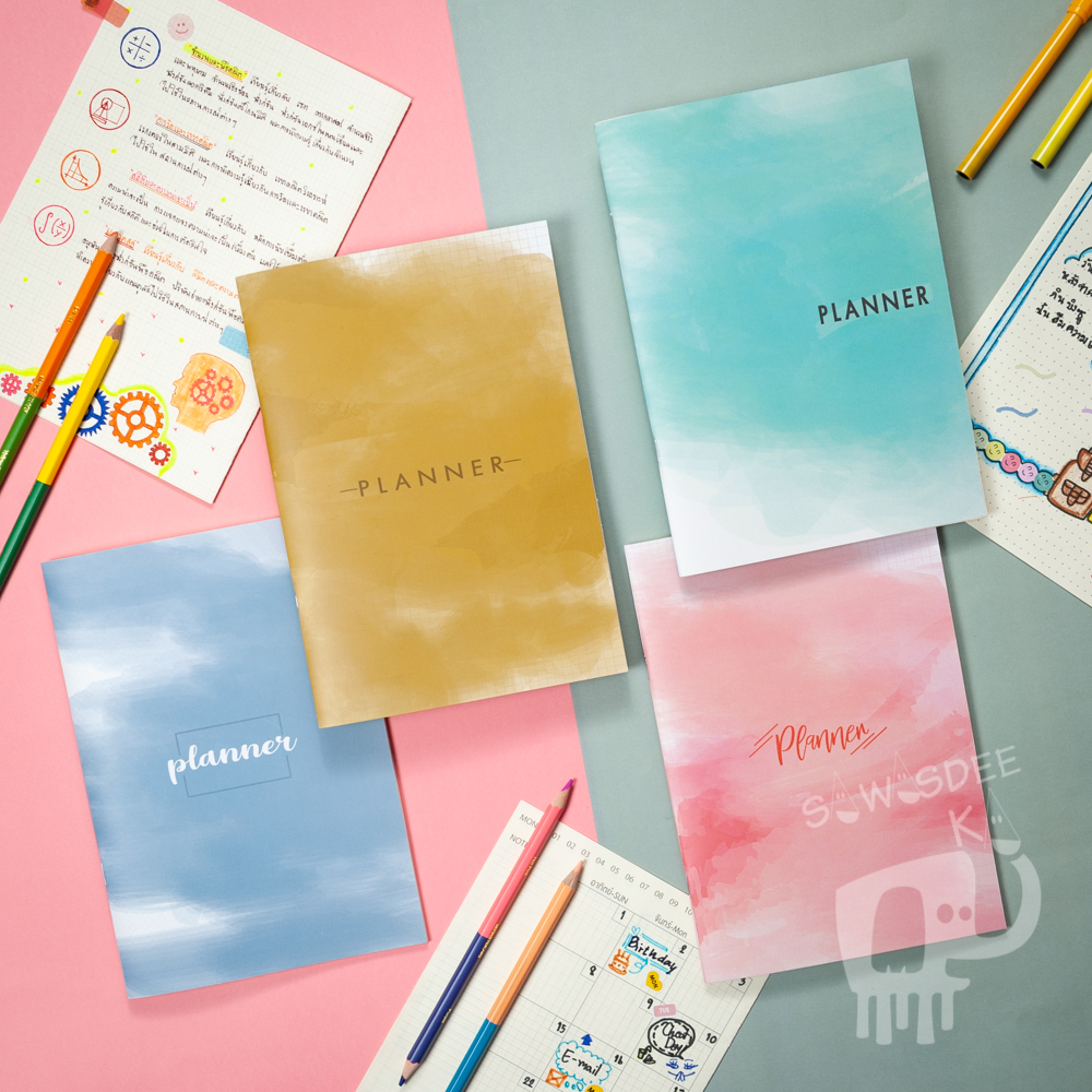 ★สมุดแพลนเนอร์ Monthly Planner สีปกพาสเทล ขนาด A5 เหมาะสำหรับบันทึก และกำหนดเป้าหมาย★