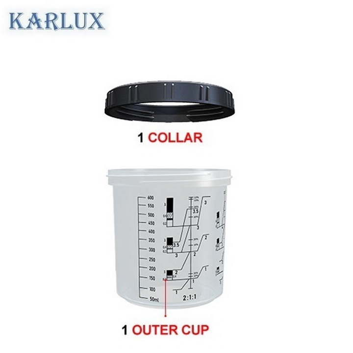 Karlux ถ้วยแข็ง+ฝาล็อกขนาดมาตรฐาน(1cp/bx) MIXING CUP AND COLLAR