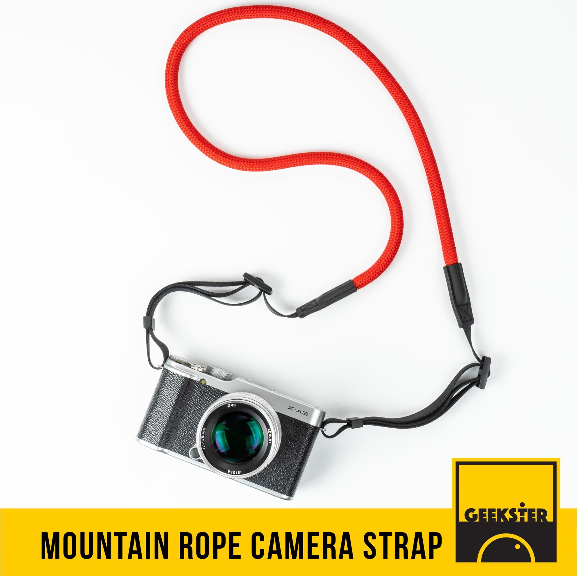 สายคล้องกล้อง เชือกปีนเขา ปลายแบน คล้องคอ ( Leica Style Camera Strap สายคล้อง สาย กล้อง สายคล้องคอ ) ( Geekster )