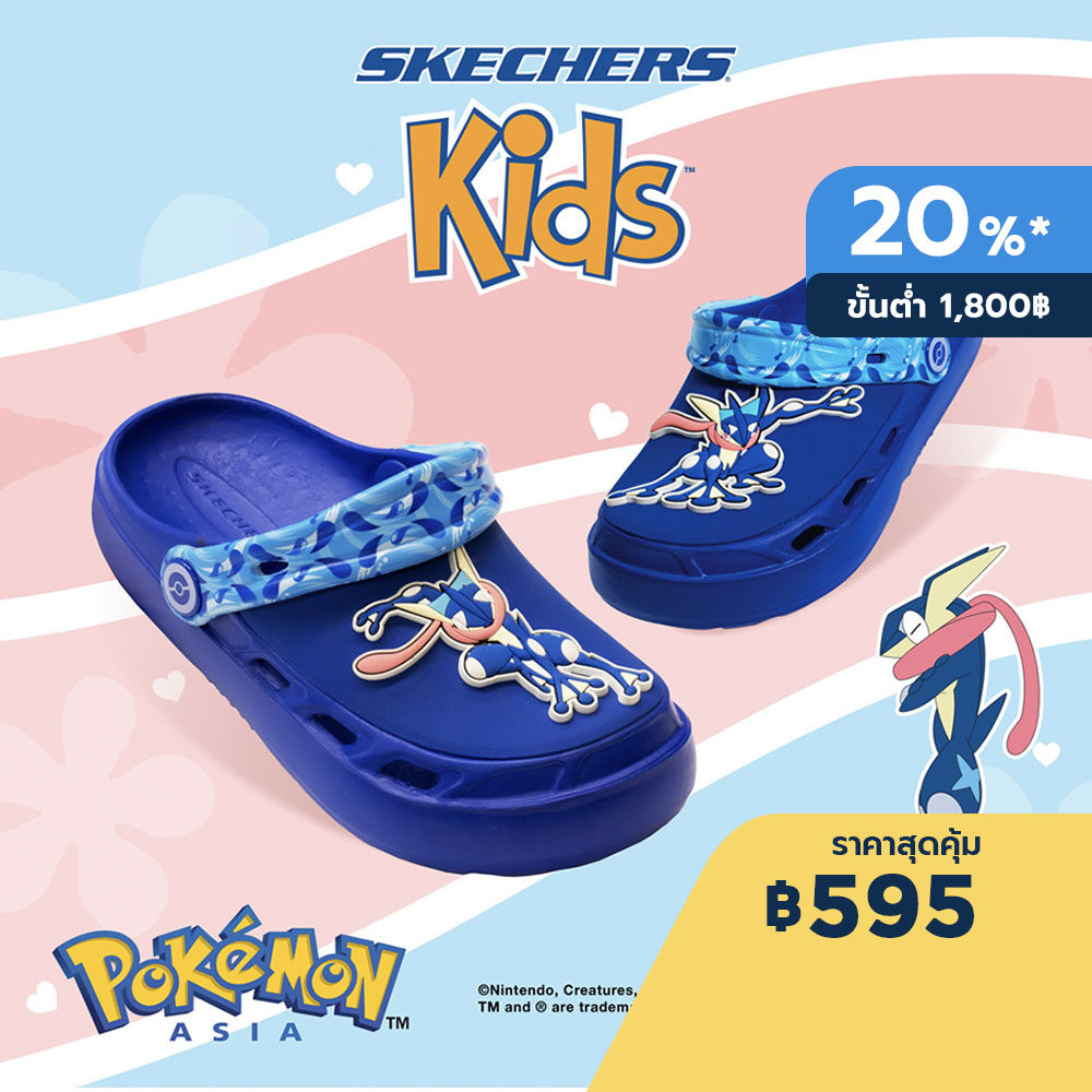 Skechers สเก็ตเชอร์ส รองเท้าเด็กผู้ชาย Boys Pokémon Foamies Swifters Walking Shoes - 407105L-BLU สี Blue ไซส์ US  1 สี Blueไซส์ US  1