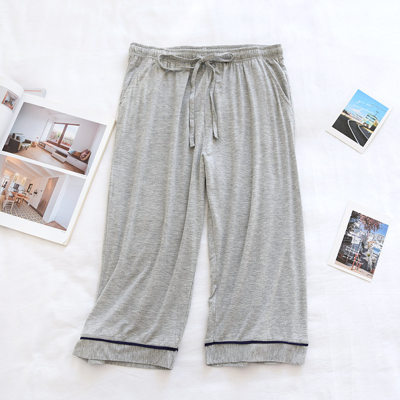 Modal Thin Ladies Pajama Pants Sleeping Trousers Women CalfLength