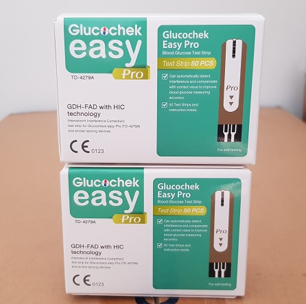 Glucochek Easy Pro กลูโคเช็คอีซี่โปร แผ่นตรวจน้ำตาล 50ชิ้น (2กล่อง) ของแท้