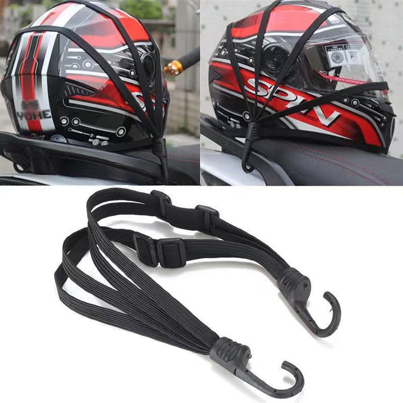 เชือกยางรัดหมวกกันน็อค สายรัดหมวก แบบยืดหยุ่น สําหรับรถจักรยานยนต์ Motorcycle Luggage Strap Moto Helmet Gears Fixed Elastic Buckle Rope ราคา 45 บาท*ส่งฟรี