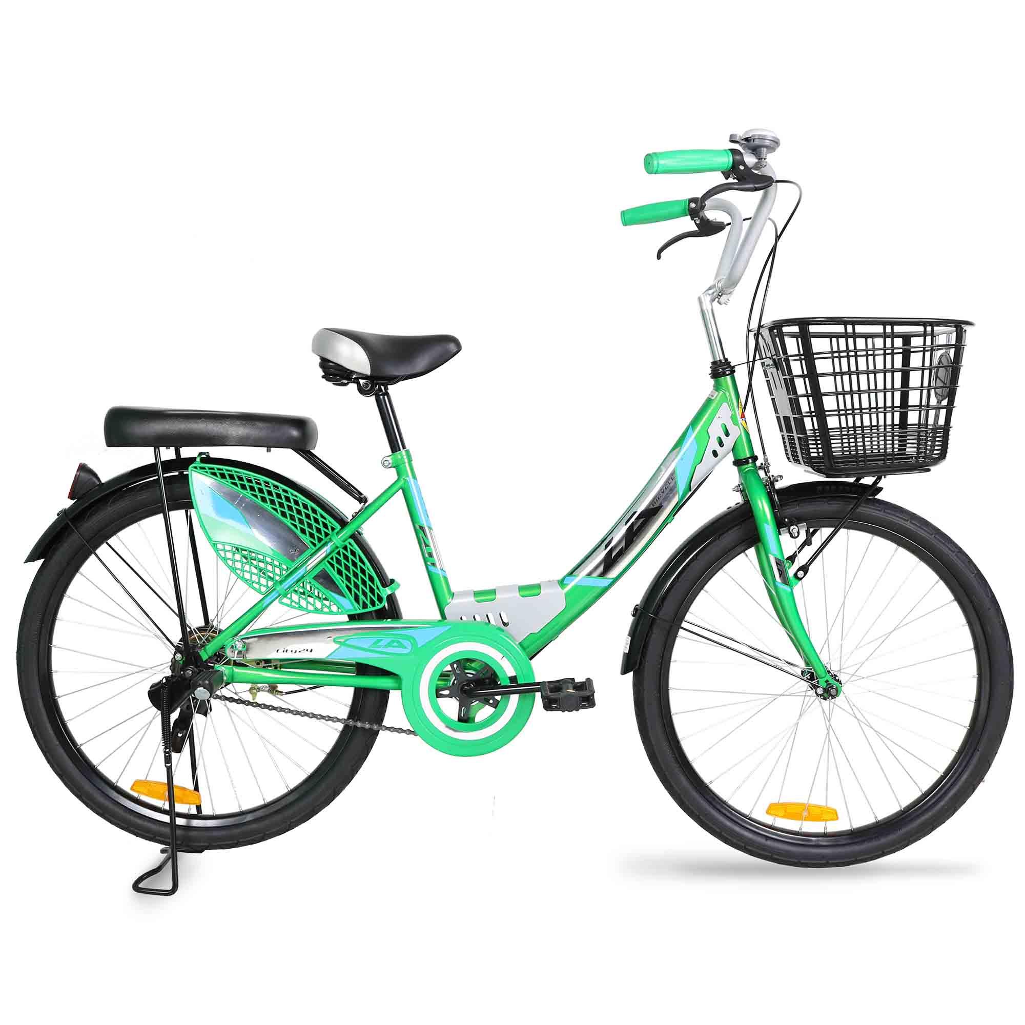 LA Bicycle จักรยาน รุ่น 24 CITY STEEL RIM ( สีเขียว )